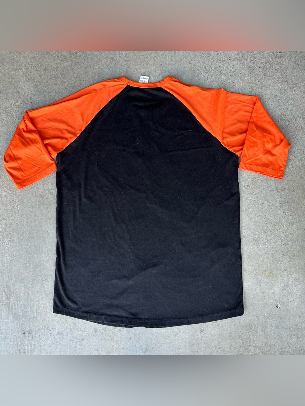 Men's Black and Orange Raglan Short Sleeve Shirt